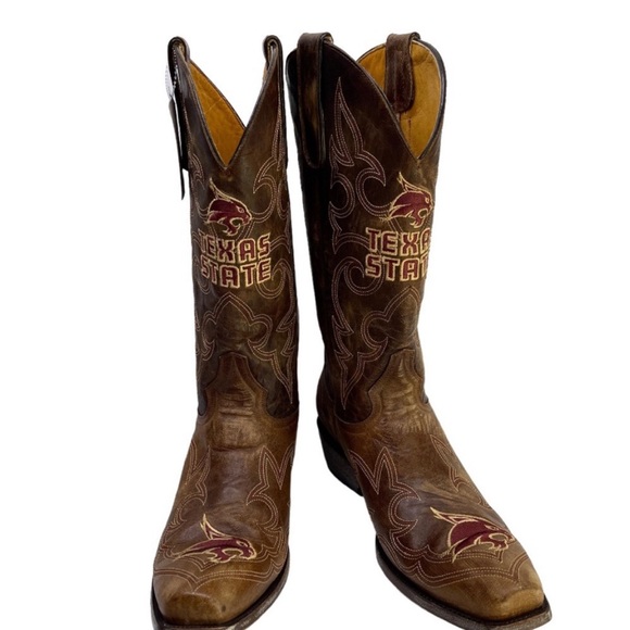GAMEDAY BOOTS Texas State Bobcats NEW Embroidered Cowboy Boots Size 9.5 Men - Picture 3 of 9